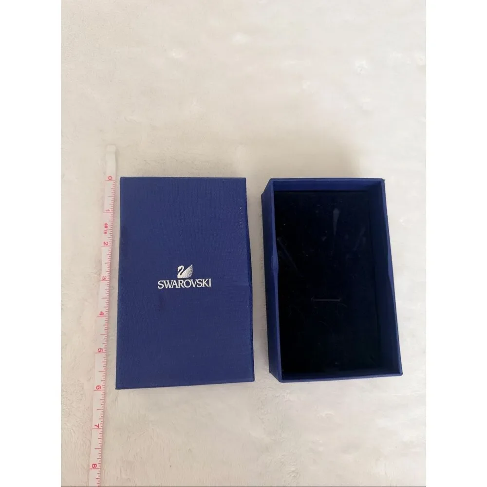 Authentic Swarovski Blue Jewelry Gift Box Empty Display Storage Case w/ Insert